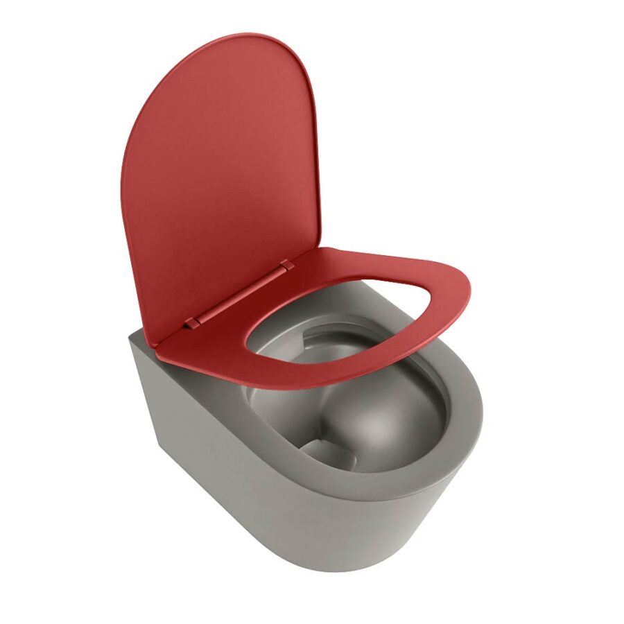 MONDIAZ LAVIE hangend toilet single fire rimless diepspoel Smoke. Toiletzitting met quick-release & softclose Fire. - Afbeelding 4