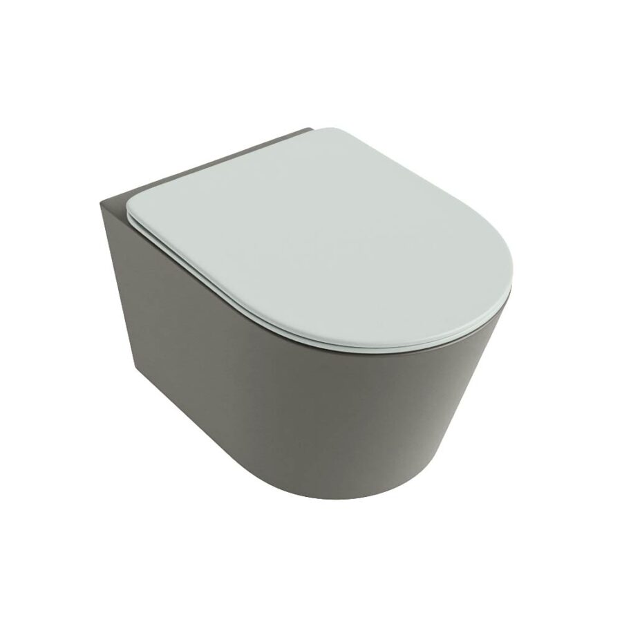 MONDIAZ LAVIE hangend toilet single fire rimless diepspoel Smoke. Toiletzitting met quick-release & softclose Greey. - Afbeelding 5