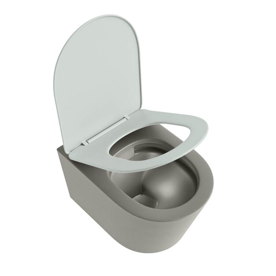 MONDIAZ LAVIE hangend toilet single fire rimless diepspoel Smoke. Toiletzitting met quick-release & softclose Greey. - Afbeelding 4