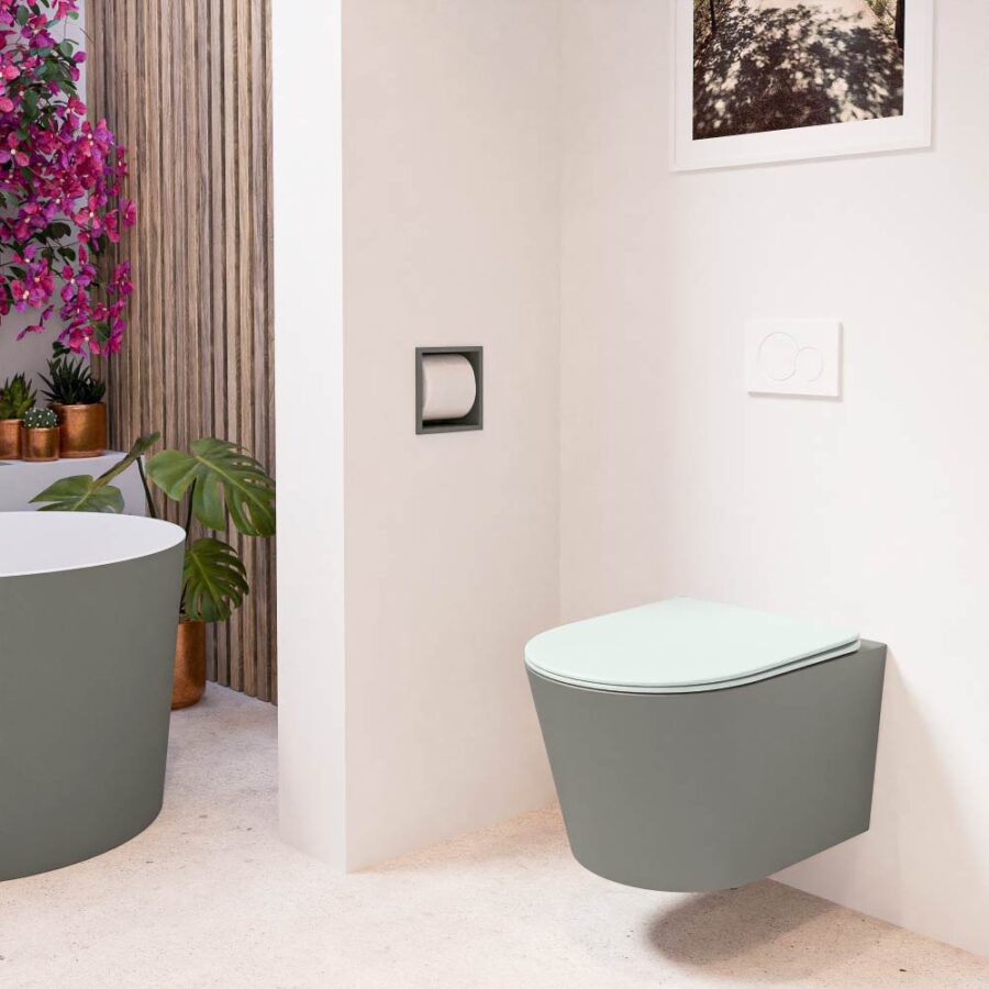 MONDIAZ LAVIE hangend toilet single fire rimless diepspoel Smoke. Toiletzitting met quick-release & softclose Greey. - Afbeelding 3