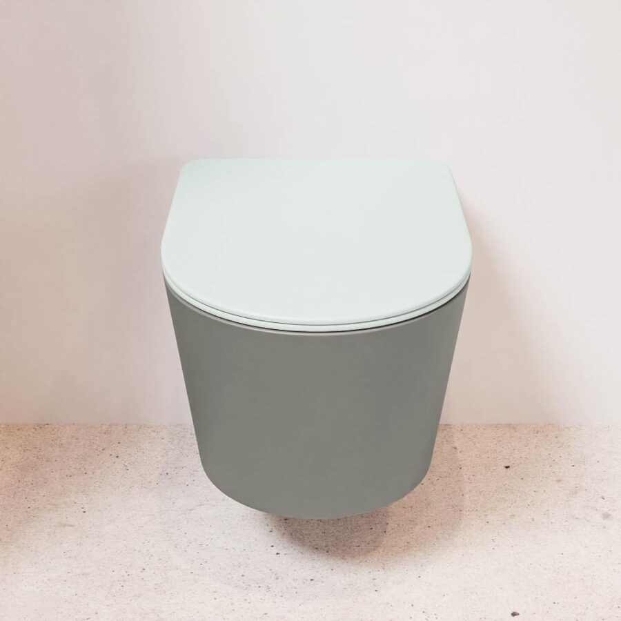 MONDIAZ LAVIE hangend toilet single fire rimless diepspoel Smoke. Toiletzitting met quick-release & softclose Greey. - Afbeelding 2