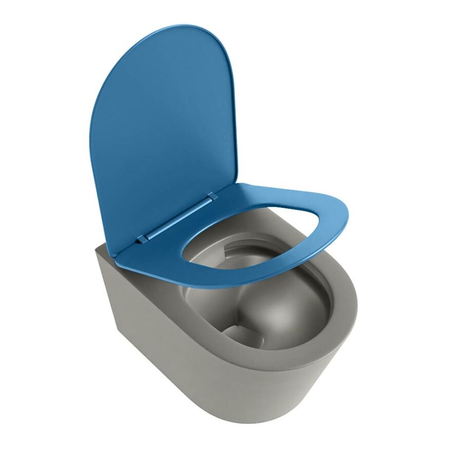 MONDIAZ LAVIE hangend toilet single fire rimless diepspoel Smoke. Toiletzitting met quick-release & softclose Jeans. - Afbeelding 4