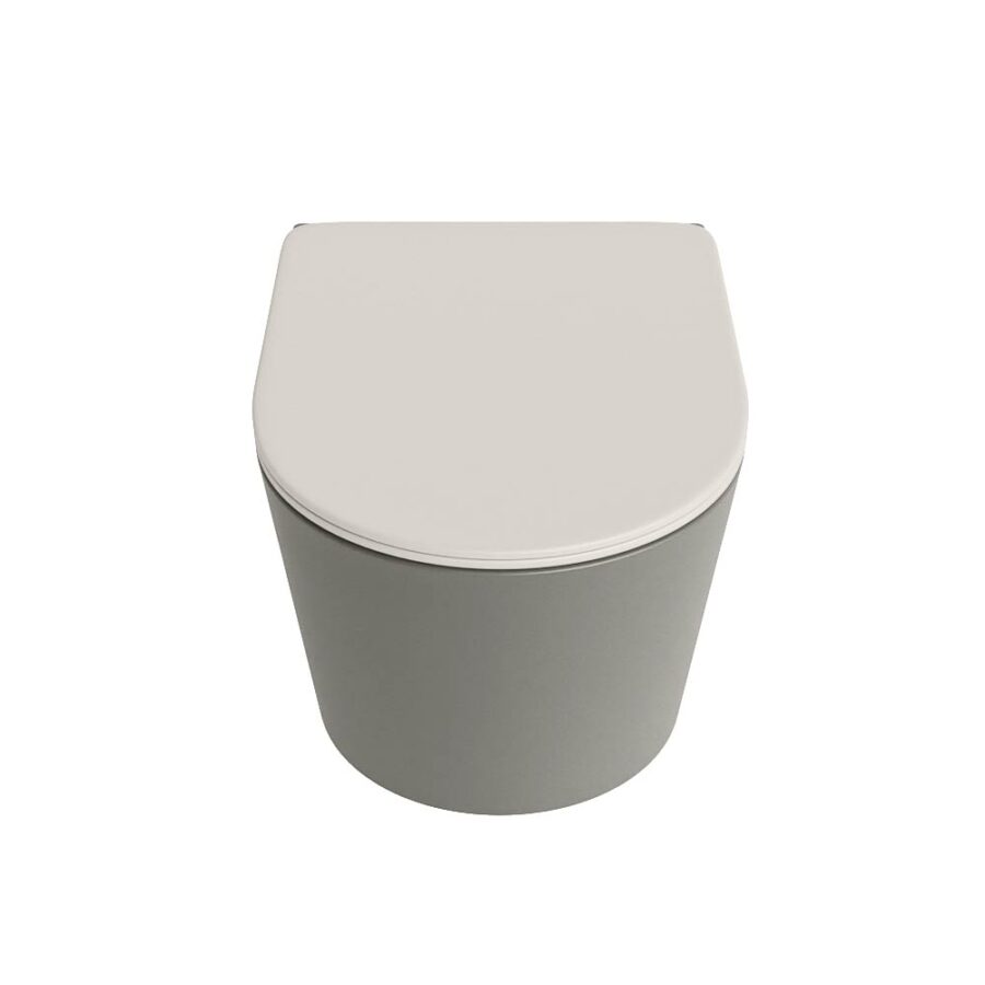 MONDIAZ LAVIE hangend toilet single fire rimless diepspoel Smoke. Toiletzitting met quick-release & softclose Linen. - Afbeelding 6