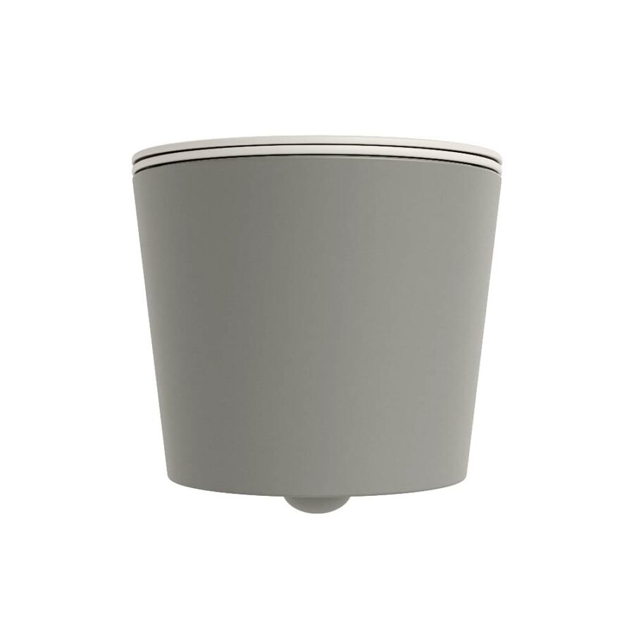 MONDIAZ LAVIE hangend toilet single fire rimless diepspoel Smoke. Toiletzitting met quick-release & softclose Linen. - Afbeelding 7
