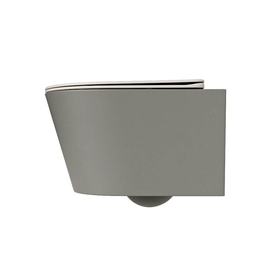 MONDIAZ LAVIE hangend toilet single fire rimless diepspoel Smoke. Toiletzitting met quick-release & softclose Linen. - Afbeelding 8
