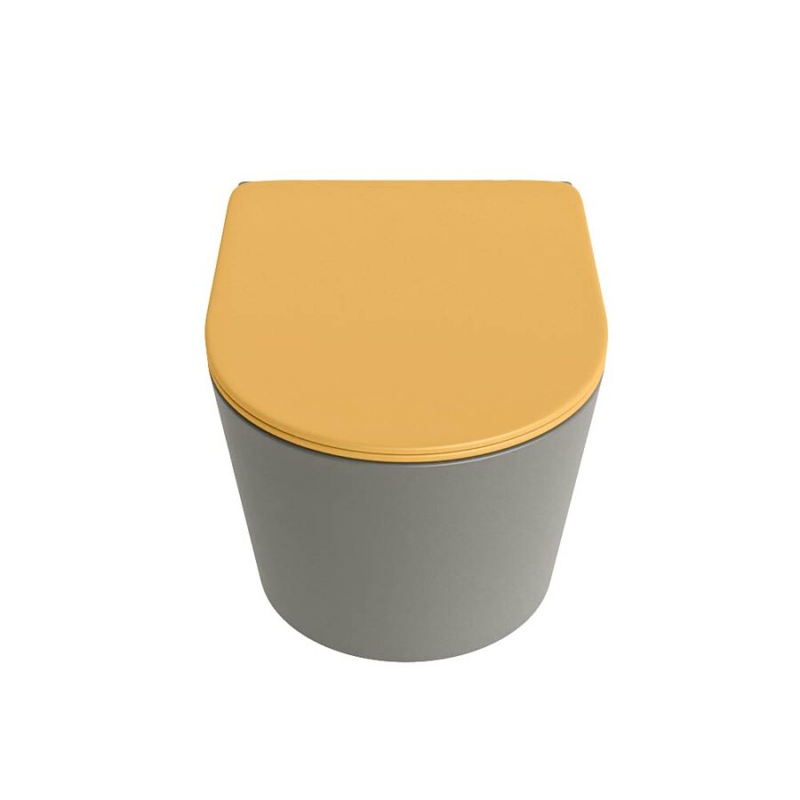 MONDIAZ LAVIE hangend toilet single fire rimless diepspoel Smoke. Toiletzitting met quick-release & softclose Ocher. - Afbeelding 6