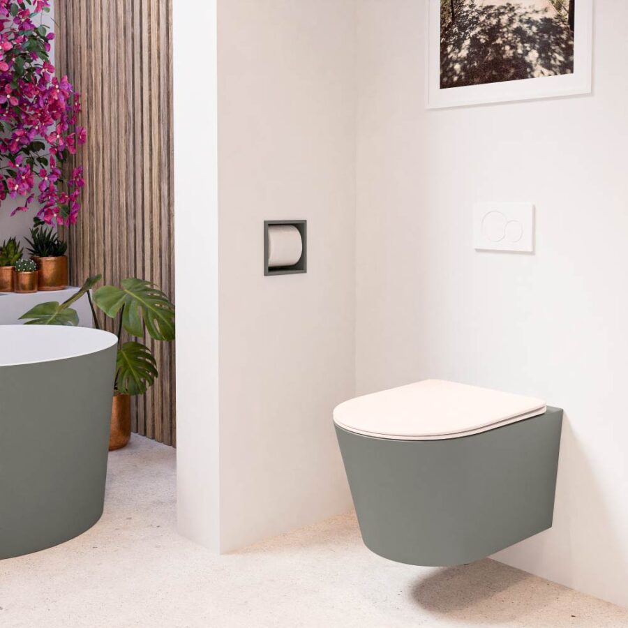MONDIAZ LAVIE hangend toilet single fire rimless diepspoel Smoke. Toiletzitting met quick-release & softclose Rosee. - Afbeelding 3