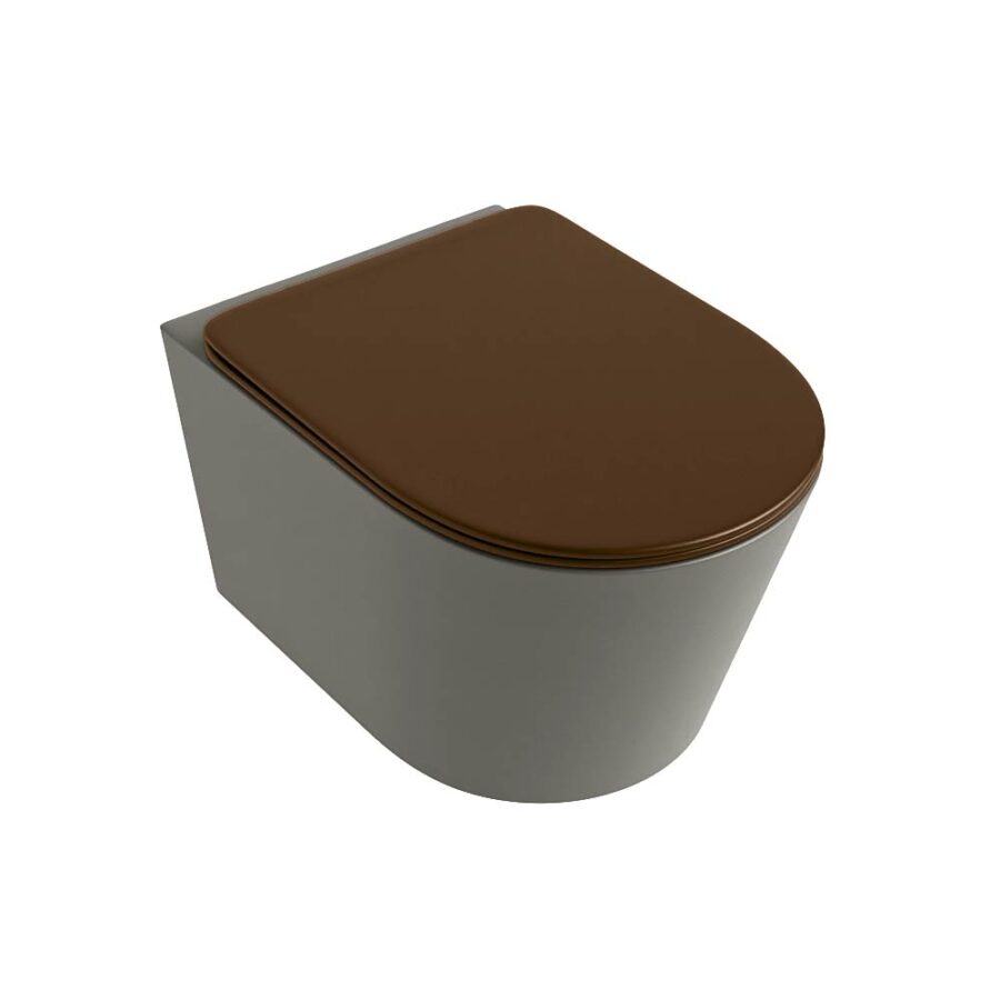 MONDIAZ LAVIE hangend toilet single fire rimless diepspoel Smoke. Toiletzitting met quick-release & softclose Rust. - Afbeelding 5