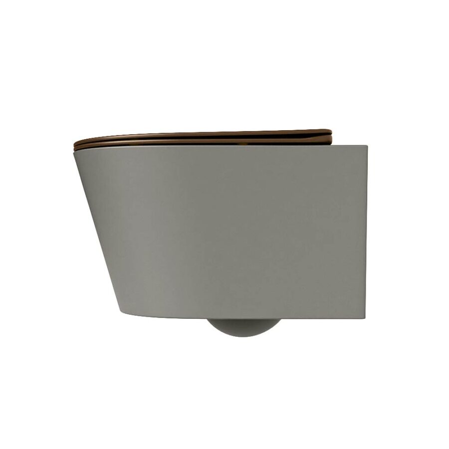 MONDIAZ LAVIE hangend toilet single fire rimless diepspoel Smoke. Toiletzitting met quick-release & softclose Rust. - Afbeelding 8
