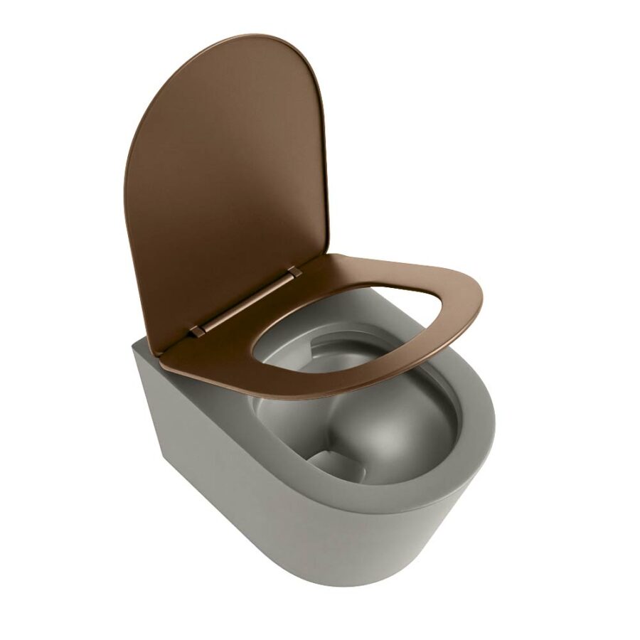 MONDIAZ LAVIE hangend toilet single fire rimless diepspoel Smoke. Toiletzitting met quick-release & softclose Rust. - Afbeelding 4