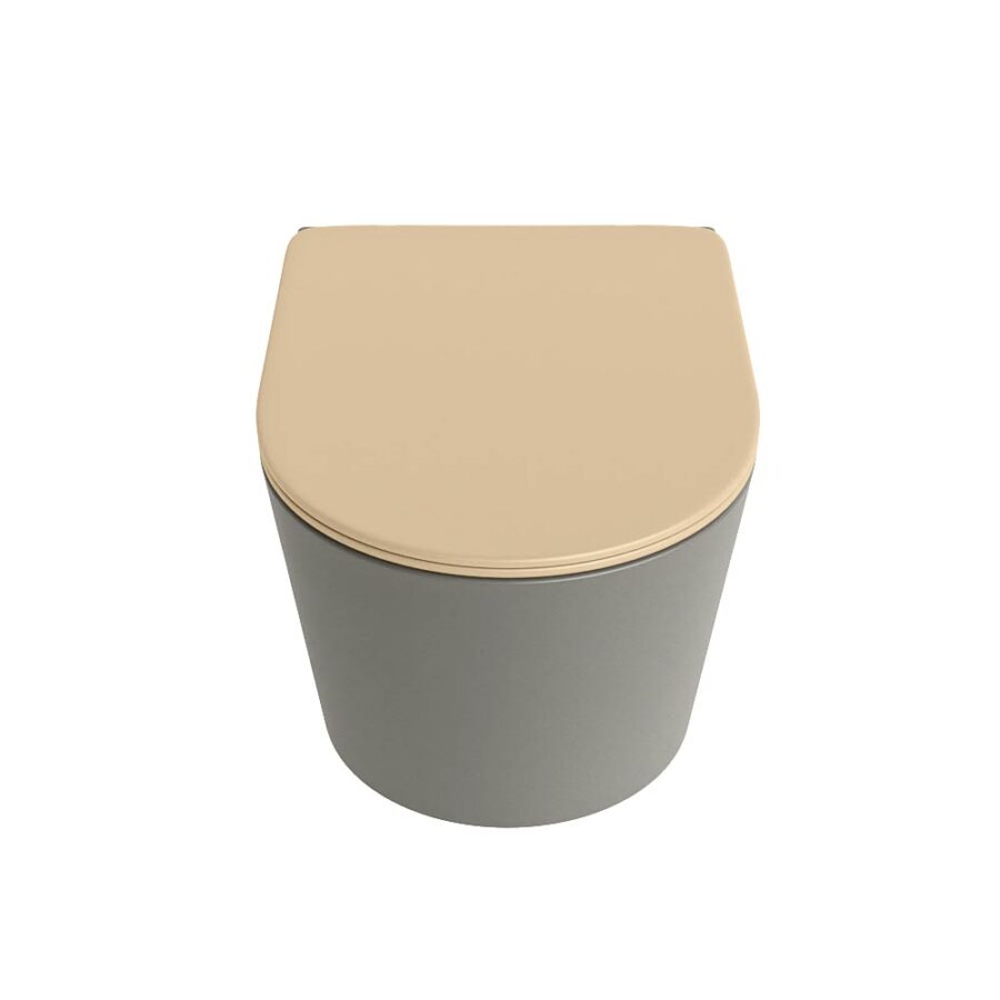 MONDIAZ LAVIE hangend toilet single fire rimless diepspoel Smoke. Toiletzitting met quick-release & softclose Sand. - Afbeelding 6