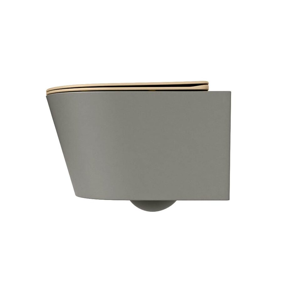 MONDIAZ LAVIE hangend toilet single fire rimless diepspoel Smoke. Toiletzitting met quick-release & softclose Sand. - Afbeelding 8