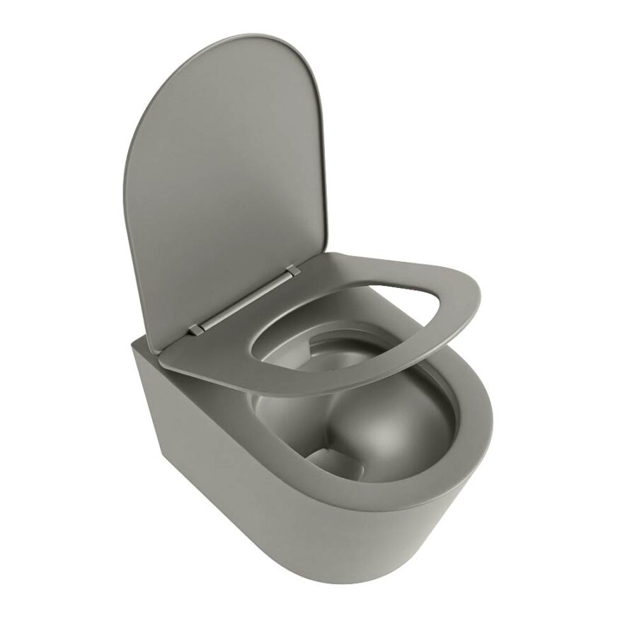MONDIAZ LAVIE hangend toilet single fire rimless diepspoel Smoke. Toiletzitting met quick-release & softclose Smoke. - Afbeelding 4