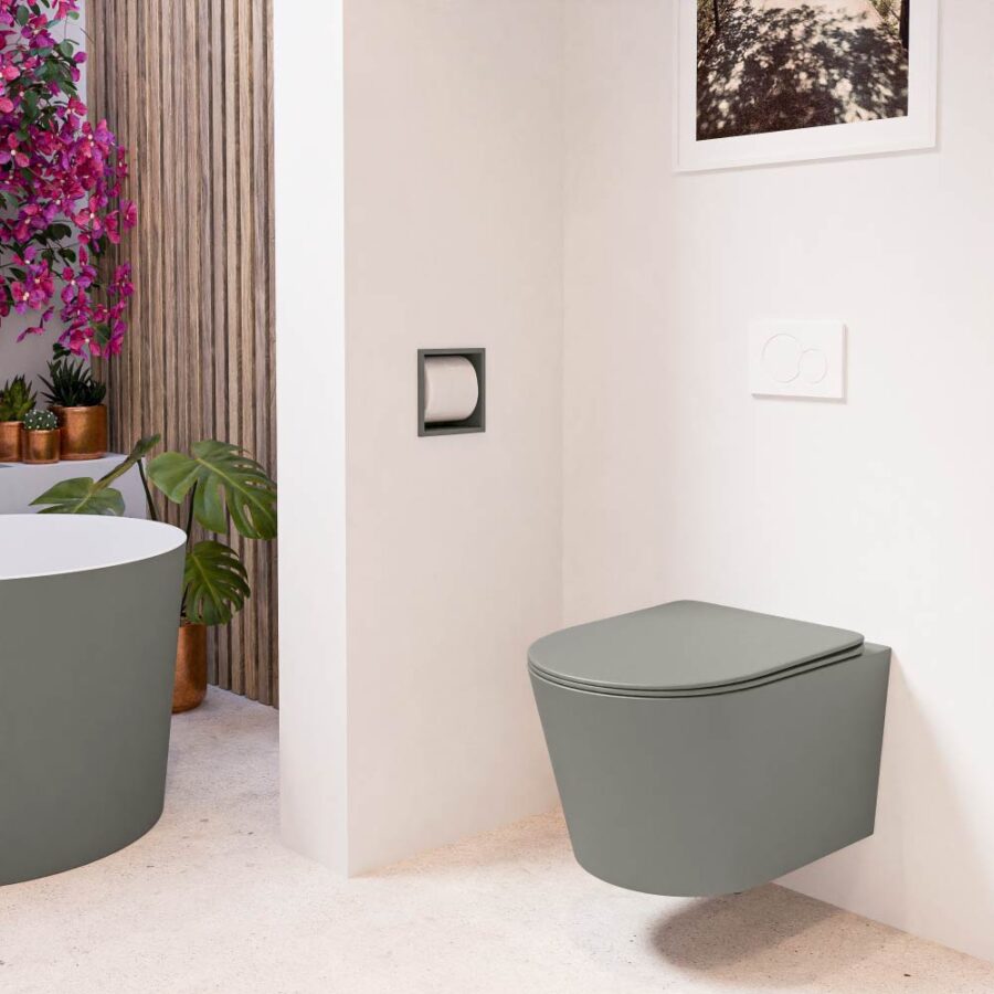 MONDIAZ LAVIE hangend toilet single fire rimless diepspoel Smoke. Toiletzitting met quick-release & softclose Smoke. - Afbeelding 3