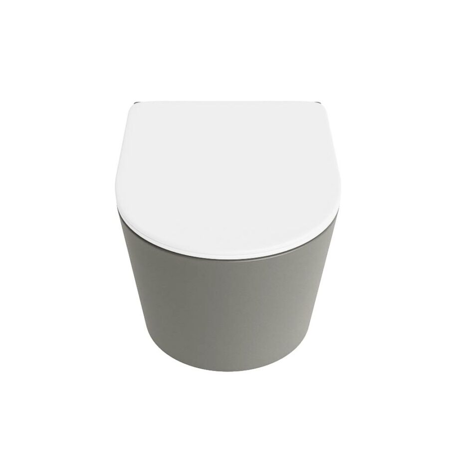 MONDIAZ LAVIE hangend toilet single fire rimless diepspoel Smoke. Toiletzitting met quick-release & softclose Talc. - Afbeelding 6