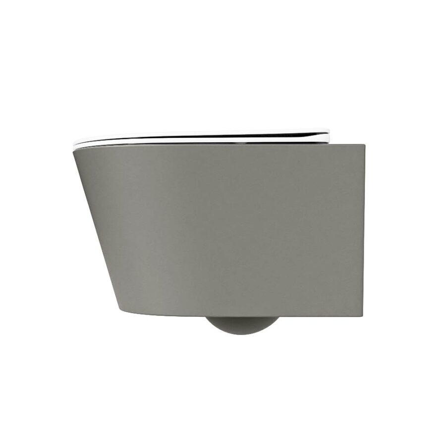 MONDIAZ LAVIE hangend toilet single fire rimless diepspoel Smoke. Toiletzitting met quick-release & softclose Talc. - Afbeelding 8