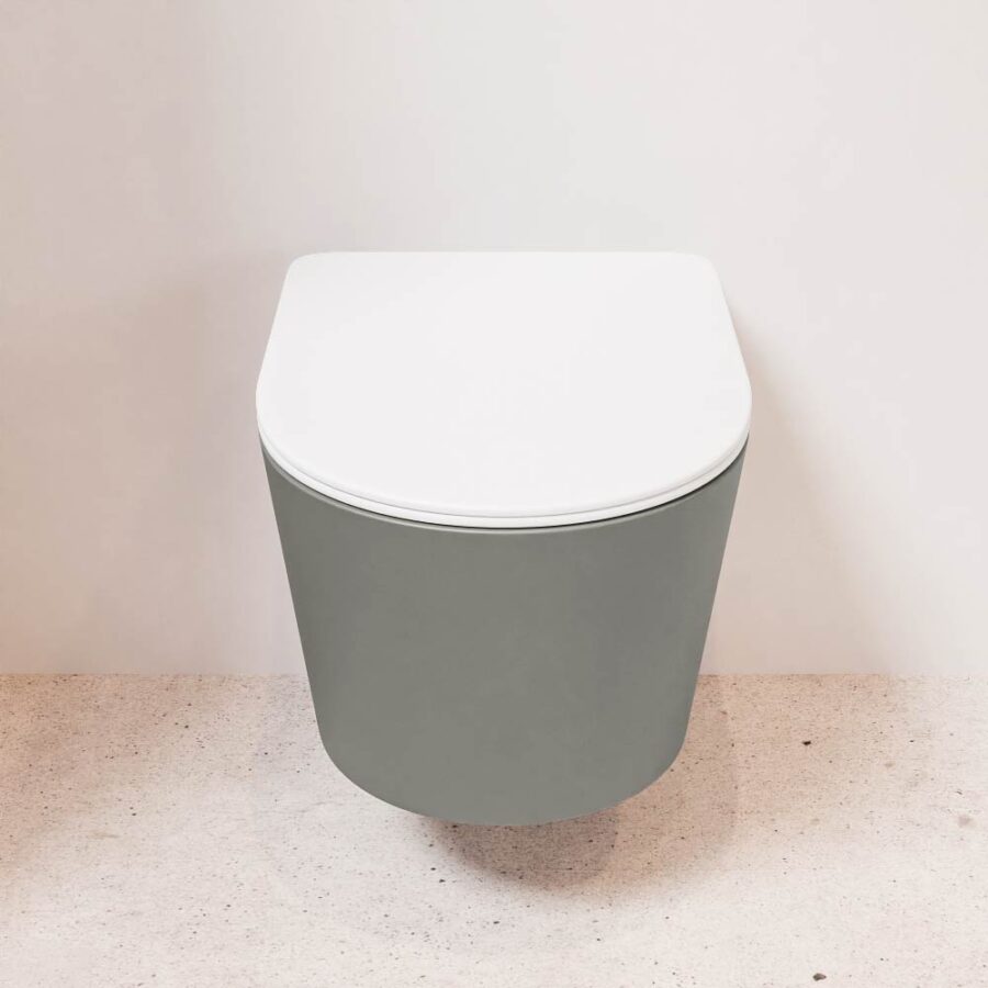 MONDIAZ LAVIE hangend toilet single fire rimless diepspoel Smoke. Toiletzitting met quick-release & softclose Talc. - Afbeelding 2