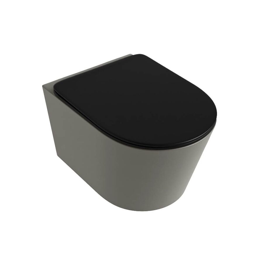 MONDIAZ LAVIE hangend toilet single fire rimless diepspoel Smoke. Toiletzitting met quick-release & softclose Urban. - Afbeelding 5