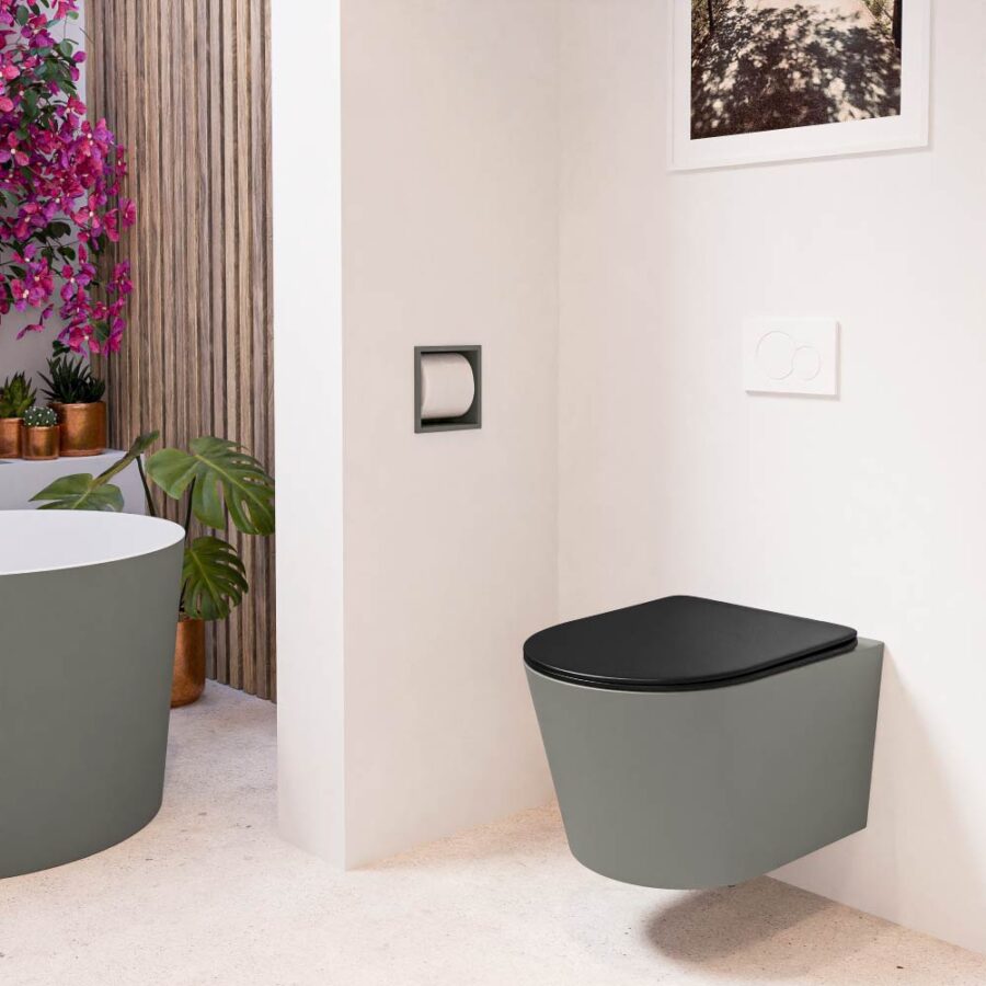 MONDIAZ LAVIE hangend toilet single fire rimless diepspoel Smoke. Toiletzitting met quick-release & softclose Urban. - Afbeelding 3