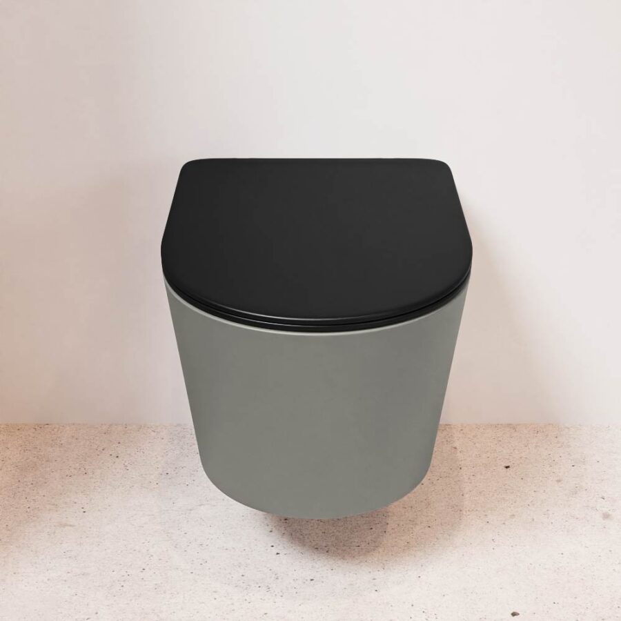 MONDIAZ LAVIE hangend toilet single fire rimless diepspoel Smoke. Toiletzitting met quick-release & softclose Urban. - Afbeelding 2