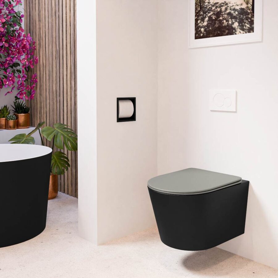 MONDIAZ LAVIE hangend toilet single fire rimless diepspoel Urban. Toiletzitting met quick-release & softclose Smoke. - Afbeelding 3