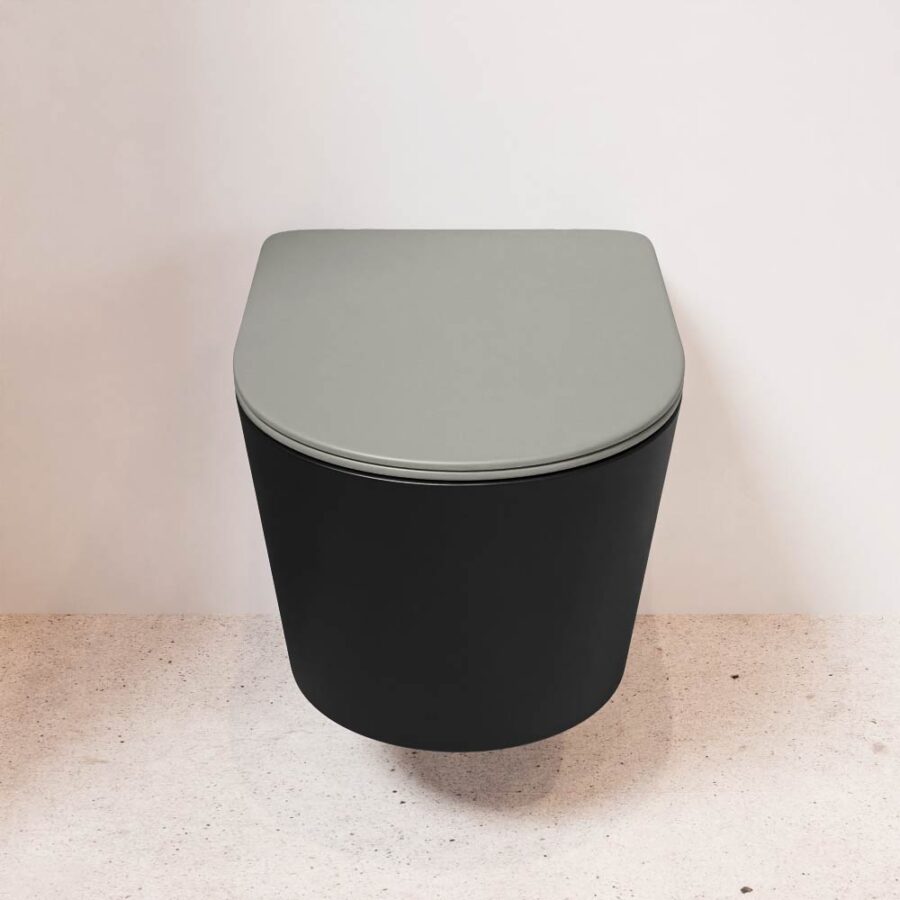 MONDIAZ LAVIE hangend toilet single fire rimless diepspoel Urban. Toiletzitting met quick-release & softclose Smoke. - Afbeelding 2