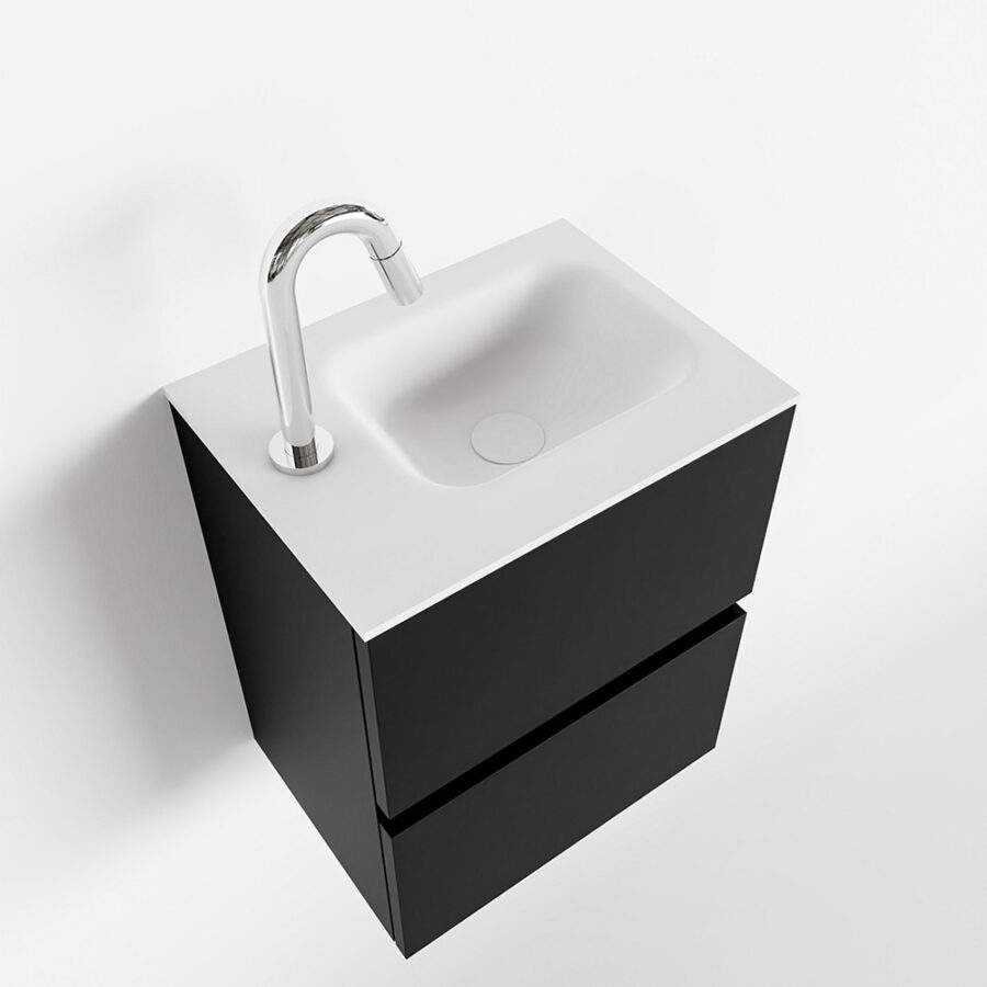 MONDIAZ ADA 40cm toiletmeubel urban. LEX wastafel talc positie links. Met 1 kraangat - Afbeelding 4