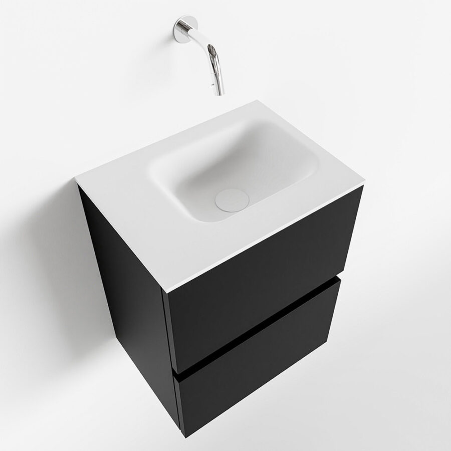 MONDIAZ ADA 40cm toiletmeubel urban. LEX wastafel talc positie links. Zonder kraangat - Afbeelding 4