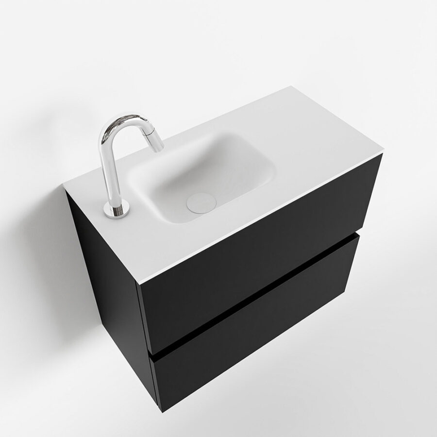 MONDIAZ ADA 60cm toiletmeubel urban. LEX wastafel talc positie links. Met 1 kraangat - Afbeelding 4