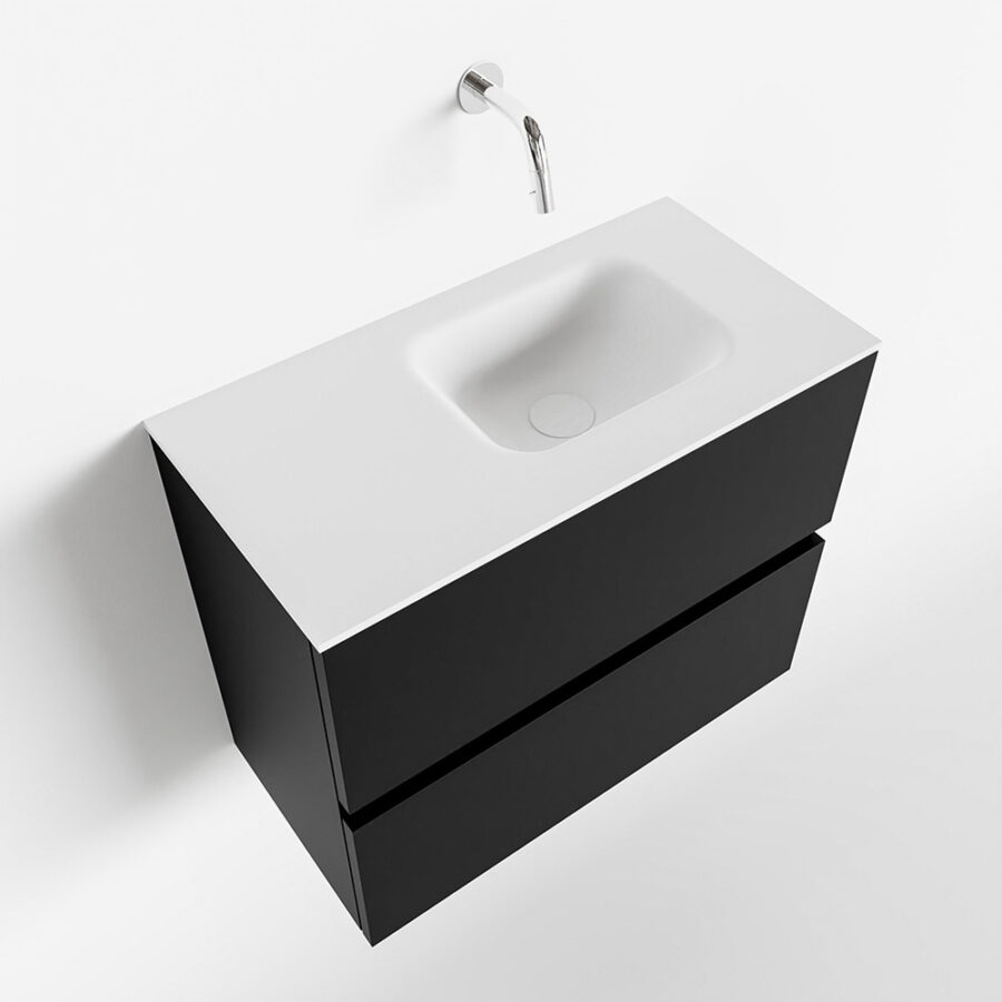 MONDIAZ ADA 60cm toiletmeubel urban. LEX wastafel talc positie rechts. Zonder kraangat - Afbeelding 4
