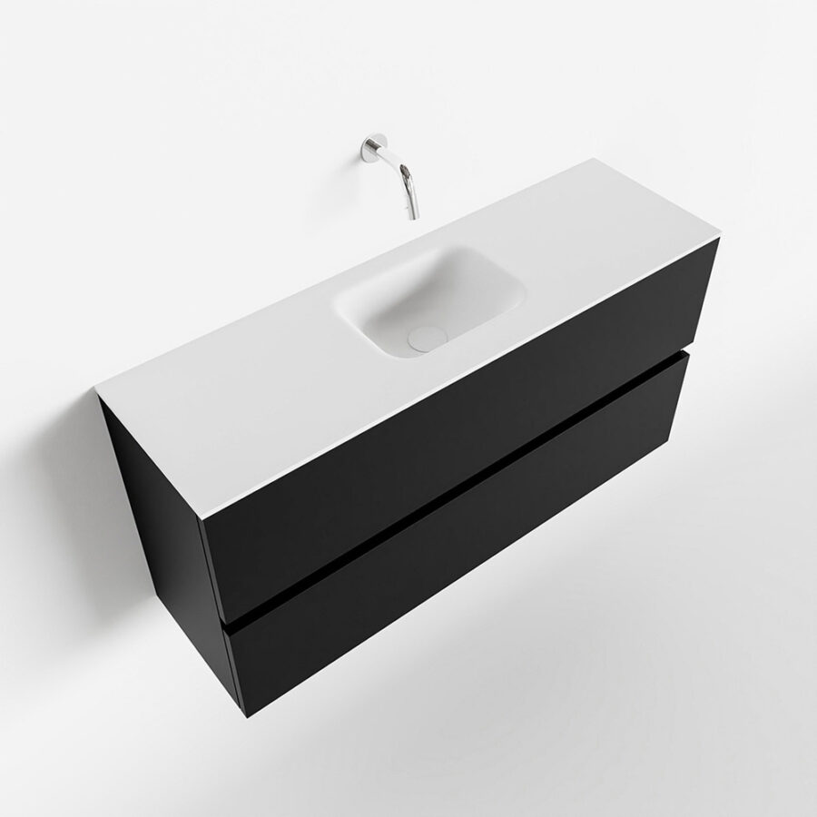 MONDIAZ ADA 100cm toiletmeubel urban. LEX wastafel talc positie midden. Zonder kraangat - Afbeelding 4