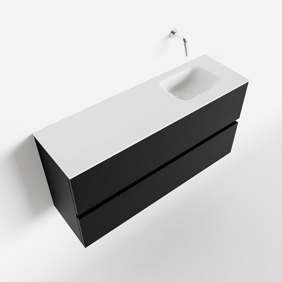 MONDIAZ ADA 100cm toiletmeubel urban. LEX wastafel talc positie rechts. Zonder kraangat - Afbeelding 4