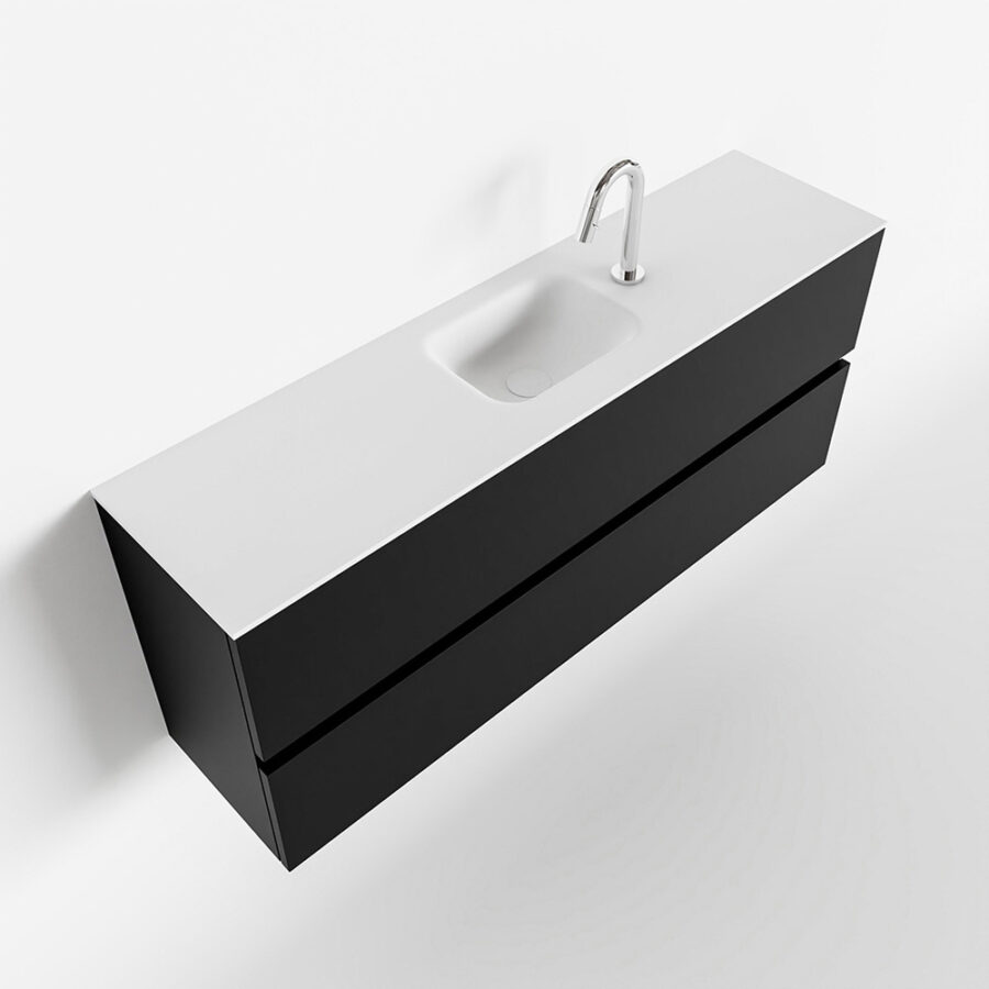 MONDIAZ ADA 120cm toiletmeubel urban. LEX wastafel talc positie midden. Met 1 kraangat - Afbeelding 4