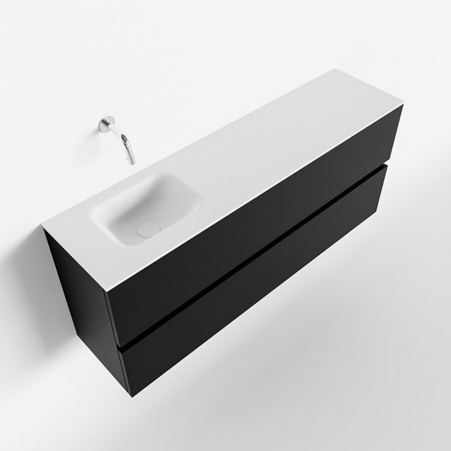 MONDIAZ ADA 120cm toiletmeubel urban. LEX wastafel talc positie links. Zonder kraangat - Afbeelding 4