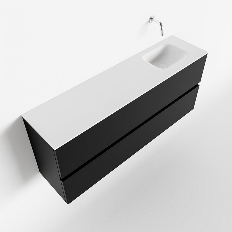 MONDIAZ ADA 120cm toiletmeubel urban. LEX wastafel talc positie rechts. Zonder kraangat - Afbeelding 4