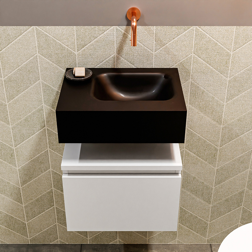 MONDIAZ ANDOR 40cm toiletmeubel talc. LEX 40cm wastafel urban positie midden. Zonder kraangat - Afbeelding 3