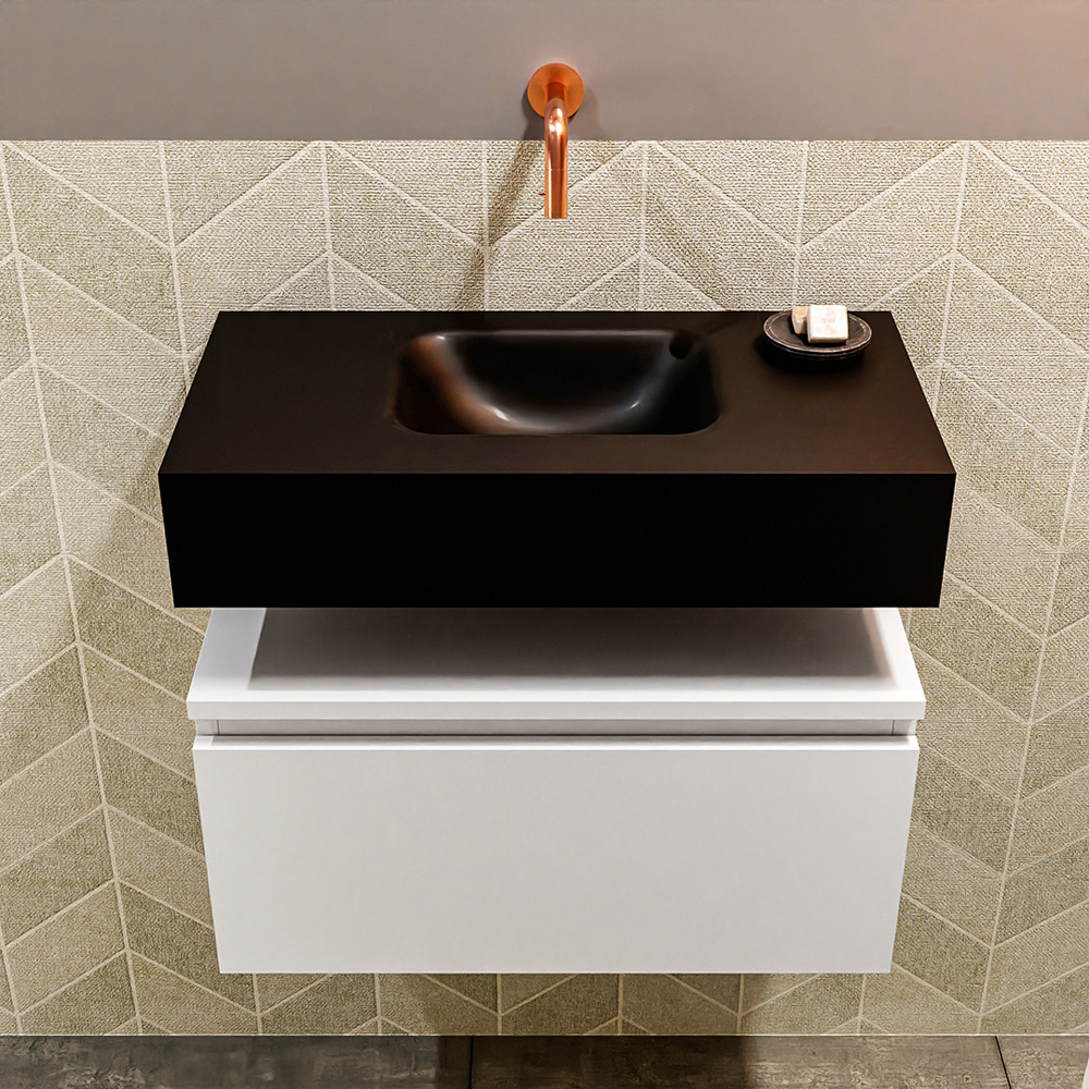 MONDIAZ ANDOR 60cm toiletmeubel talc. LEX 60cm wastafel urban positie midden. Zonder kraangat - Afbeelding 3