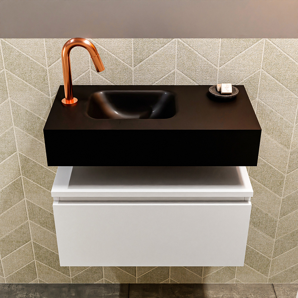 MONDIAZ ANDOR 60cm toiletmeubel talc. LEX 60cm wastafel urban positie links. Met 1 kraangat - Afbeelding 3