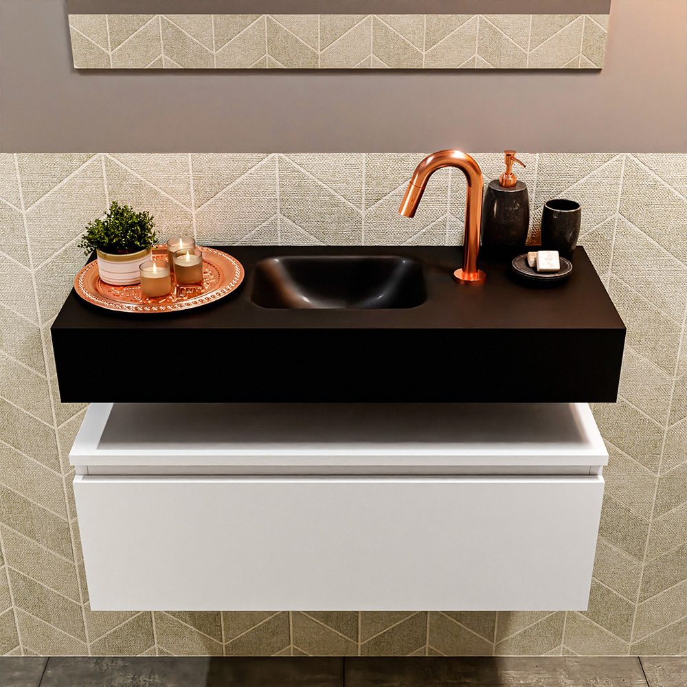 MONDIAZ ANDOR 80cm toiletmeubel talc. LEX 80cm wastafel urban positie midden. Met 1 kraangat - Afbeelding 3