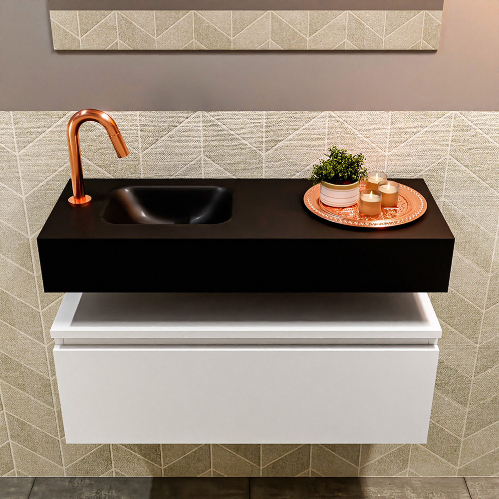 MONDIAZ ANDOR 80cm toiletmeubel talc. LEX 80cm wastafel urban positie links. Met 1 kraangat - Afbeelding 3