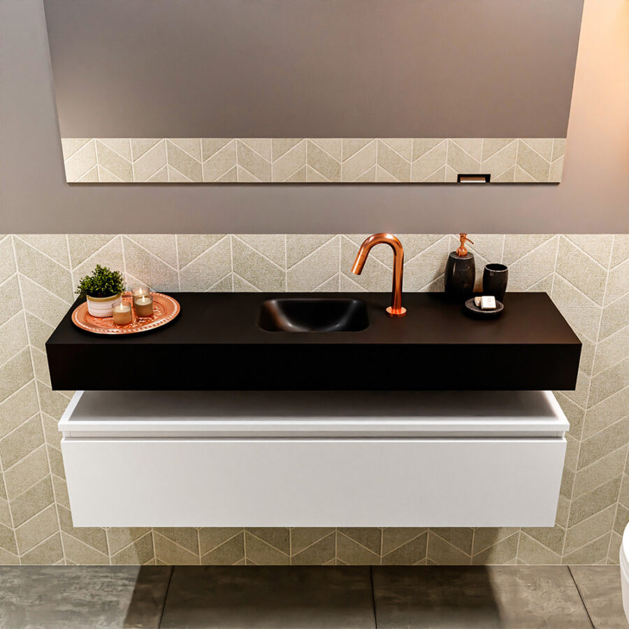 MONDIAZ ANDOR 120cm toiletmeubel talc. LEX 120cm wastafel urban positie midden. Met 1 kraangat - Afbeelding 3
