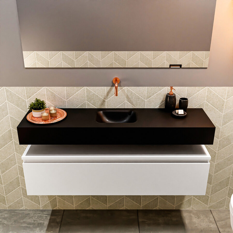 MONDIAZ ANDOR 120cm toiletmeubel talc. LEX 120cm wastafel urban positie midden. Zonder kraangat - Afbeelding 3