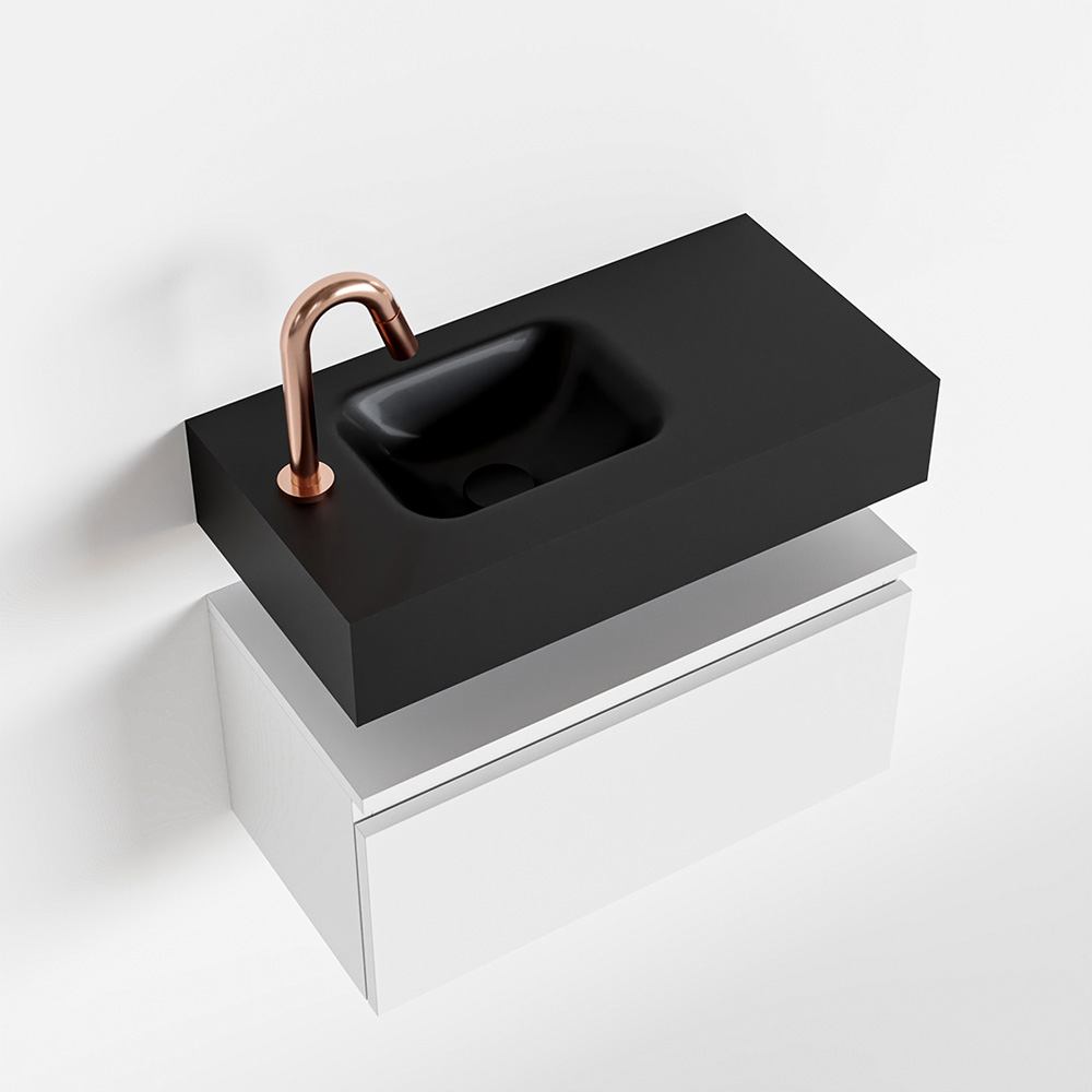 MONDIAZ ANDOR 60cm toiletmeubel talc. LEX 60cm wastafel urban positie links. Met 1 kraangat - Afbeelding 4