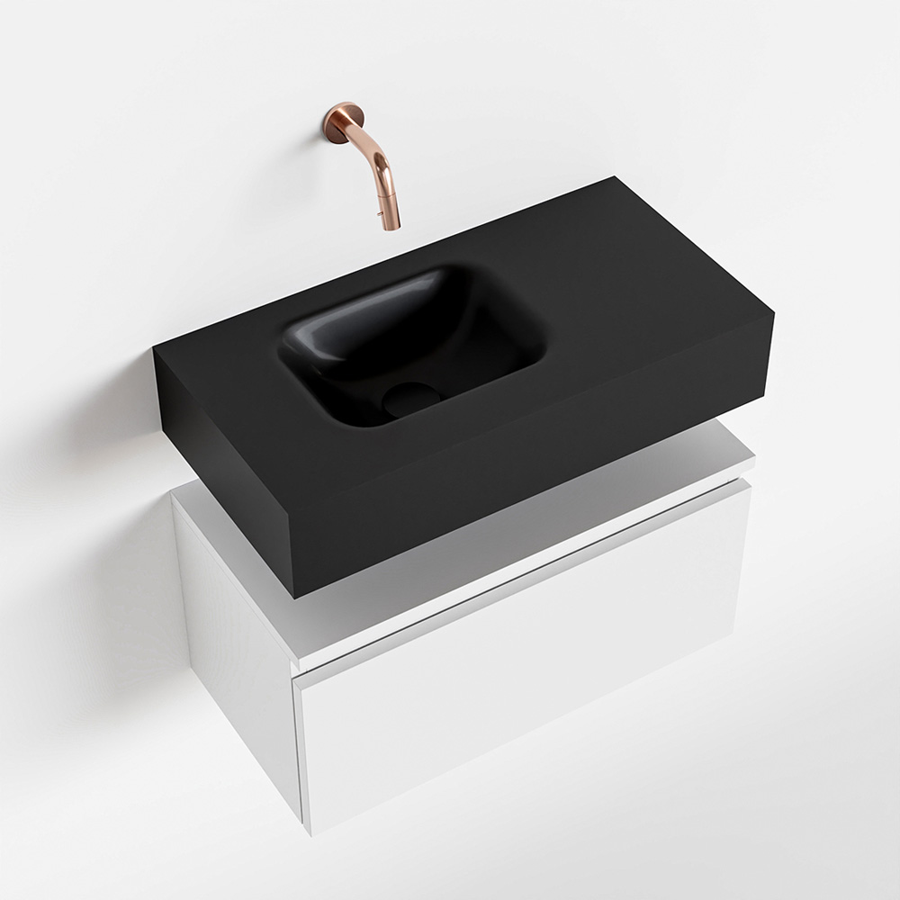 MONDIAZ ANDOR 60cm toiletmeubel talc. LEX 60cm wastafel urban positie links. Zonder kraangat - Afbeelding 4