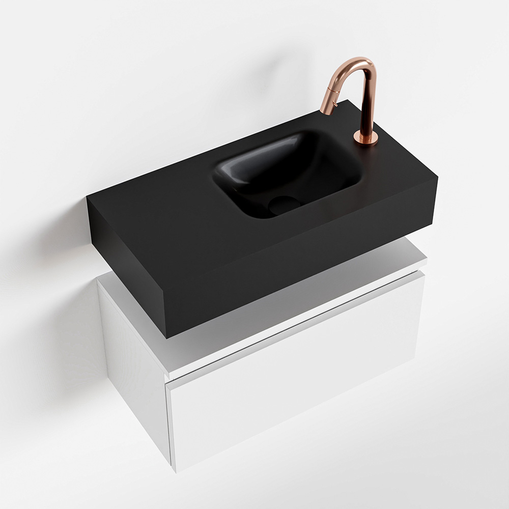 MONDIAZ ANDOR 60cm toiletmeubel talc. LEX 60cm wastafel urban positie rechts. Met 1 kraangat - Afbeelding 4