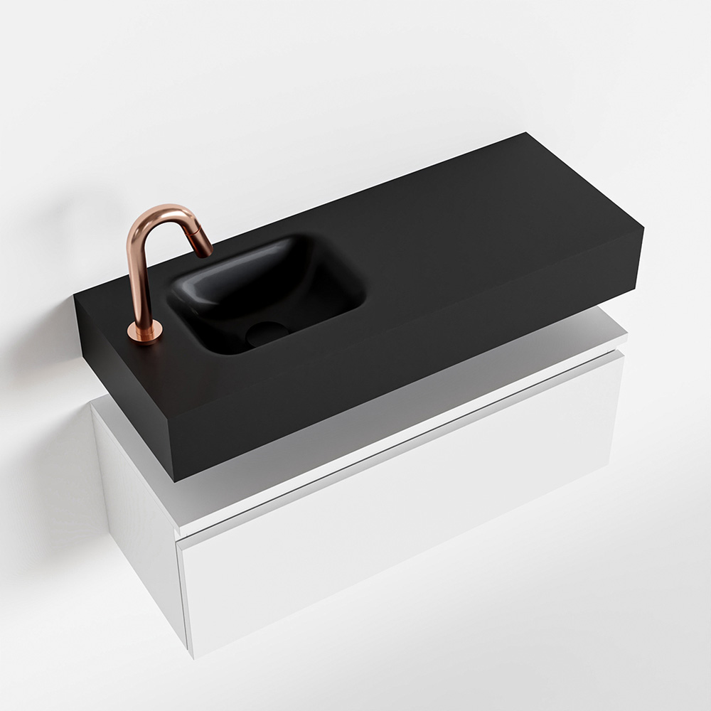 MONDIAZ ANDOR 80cm toiletmeubel talc. LEX 80cm wastafel urban positie links. Met 1 kraangat - Afbeelding 4