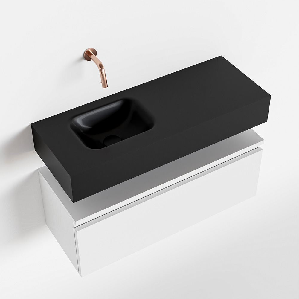 MONDIAZ ANDOR 80cm toiletmeubel talc. LEX 80cm wastafel urban positie links. Zonder kraangat - Afbeelding 4