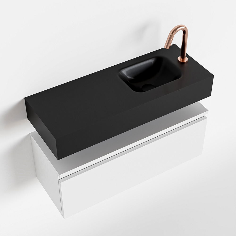 MONDIAZ ANDOR 80cm toiletmeubel talc. LEX 80cm wastafel urban positie rechts. Met 1 kraangat - Afbeelding 4