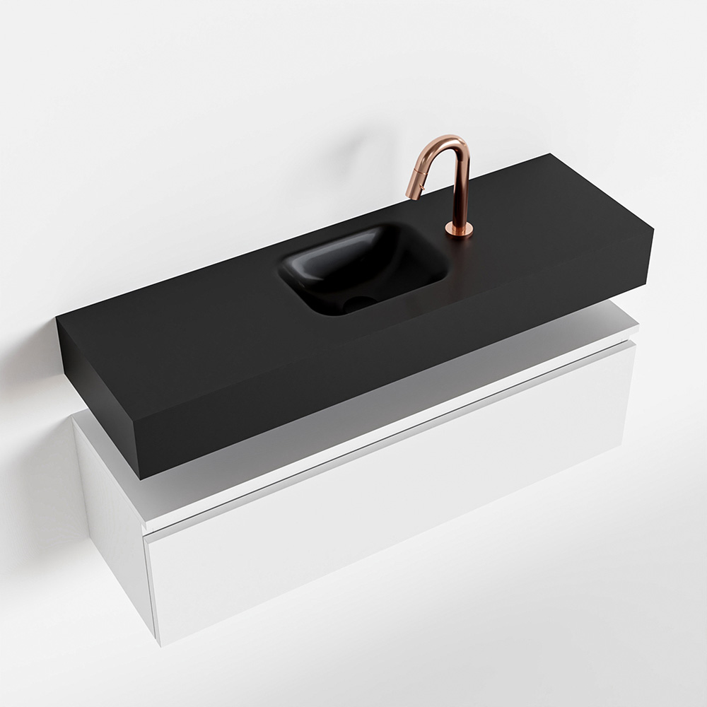 MONDIAZ ANDOR 100cm toiletmeubel talc. LEX 100cm wastafel urban positie midden. Met 1 kraangat - Afbeelding 4