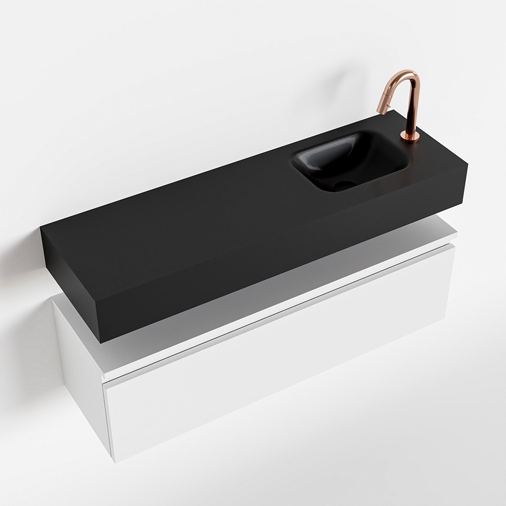 MONDIAZ ANDOR 100cm toiletmeubel talc. LEX 100cm wastafel urban positie rechts. Met 1 kraangat - Afbeelding 4